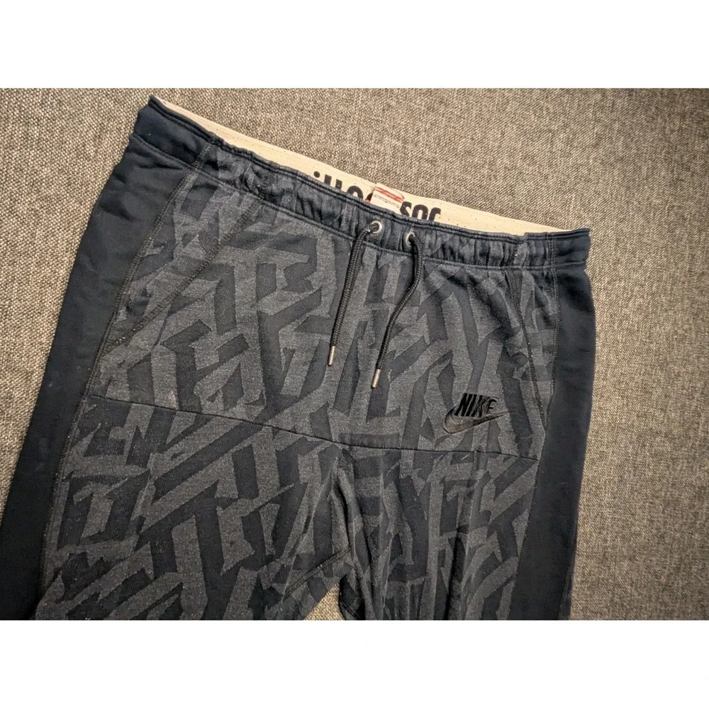 Nike Men's Y2K Medium Black Abstract Jogger‎ Sweatpants Athleisure Activewear